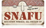 "Snafu" Vintage Metal Sign